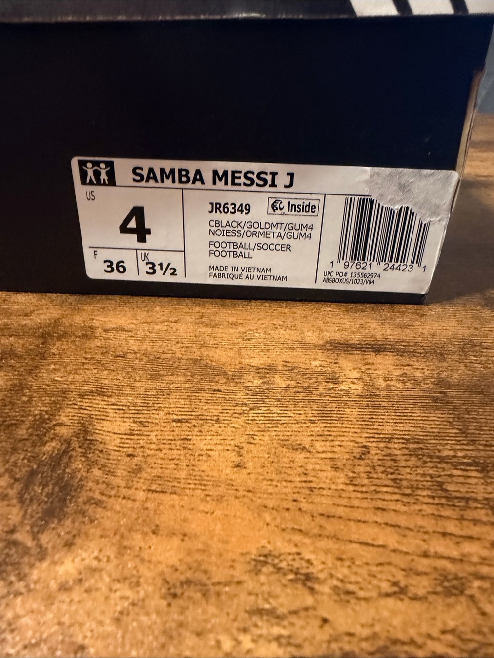 Adidas Samba Messi Black & Gold Classic Trainer 4Y/5W - Picture 8 of 8